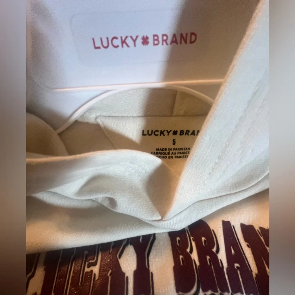 NWT LUCKY BRAND Boys 2pc Knit Hoodie and Joggers Set Bear Motorcycle Print Front